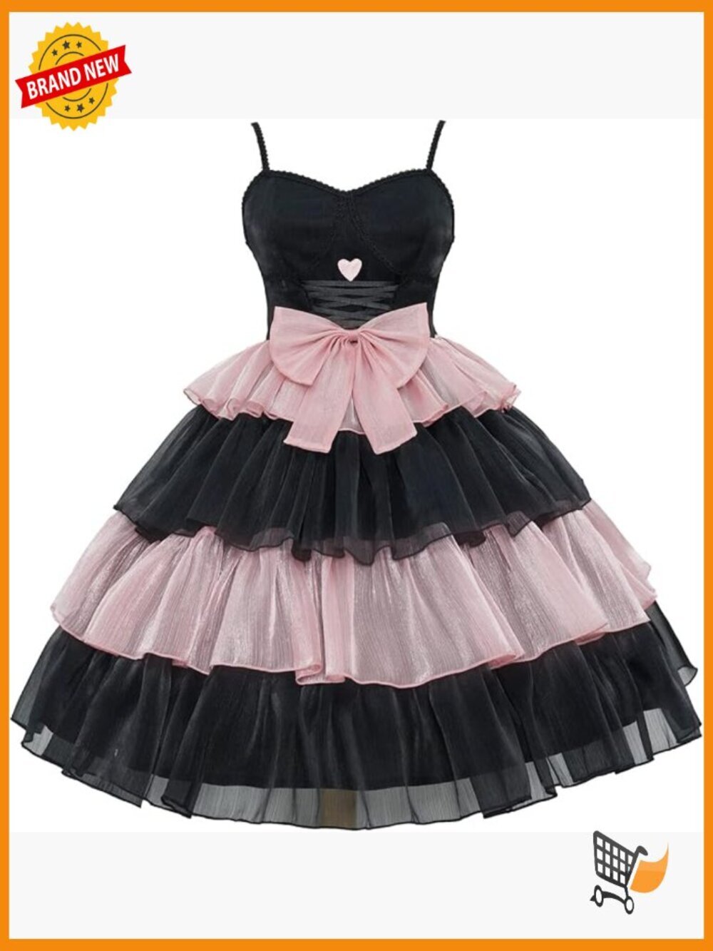 Lolita Gothic Pink Puff Sleeve Dress with Bow JSK Suspender